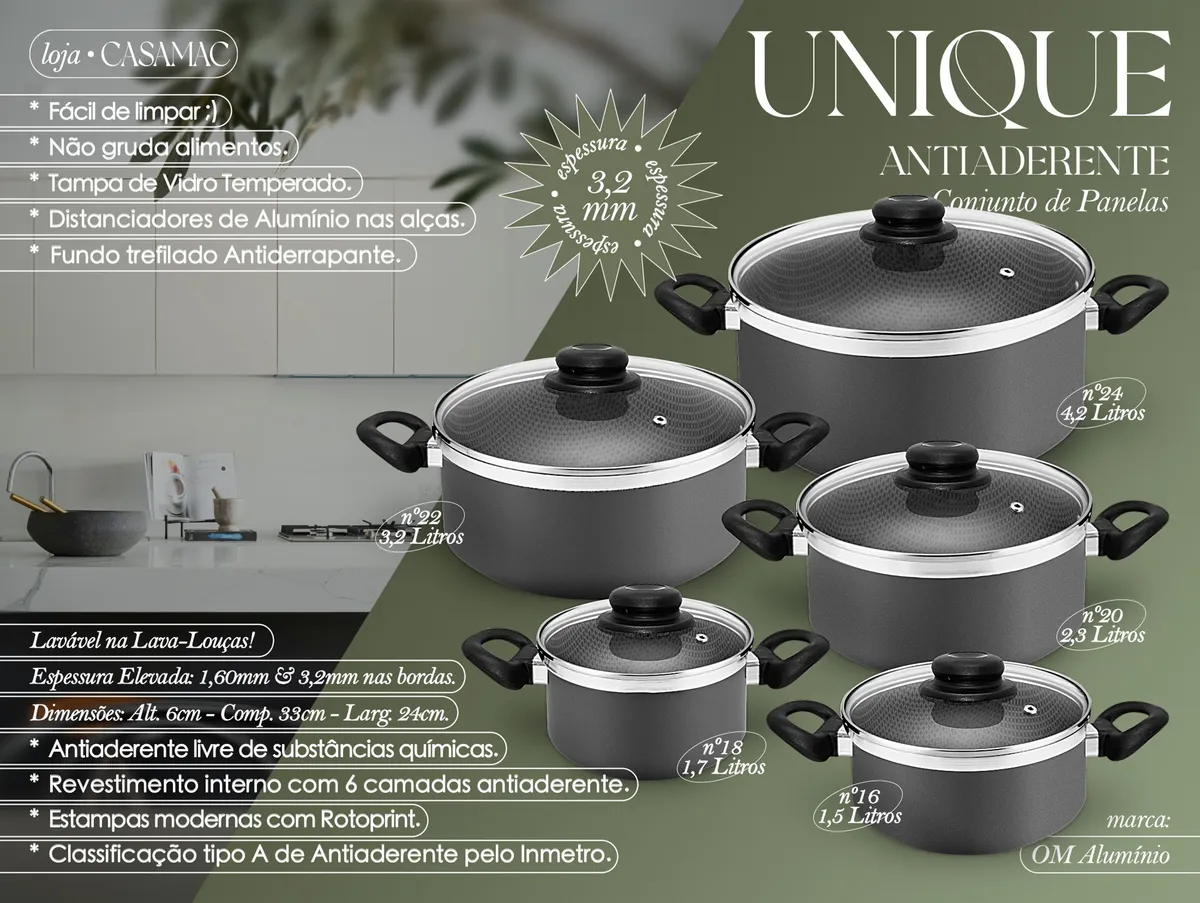 Mega Jogo De Panelas Antiaderente Cozinha Completa 19 Peças - Image 4